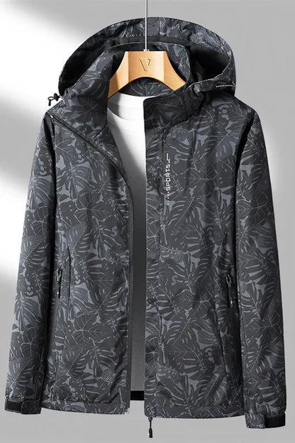 Natalia - Chaqueta impermeable ligera con capucha y estampado mujer