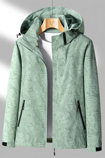 Natalia - Chaqueta impermeable ligera con capucha y estampado mujer