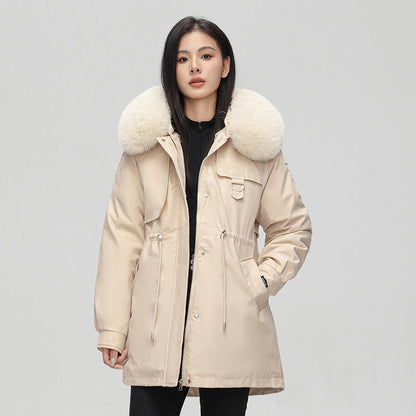 Julieta - Parka marrón de mujer con cuello de pelo