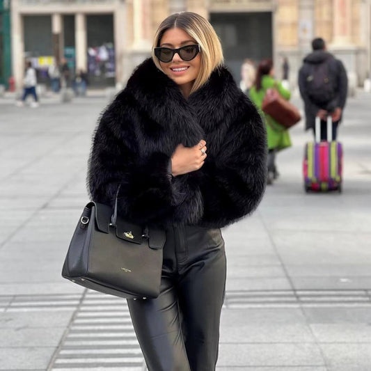 Camila – Abrigo de Pelo Sintético Estilo Glamour para Mujer