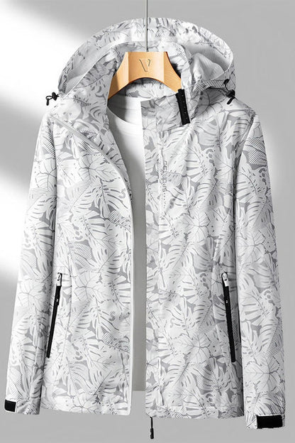 Natalia - Chaqueta impermeable ligera con capucha y estampado mujer