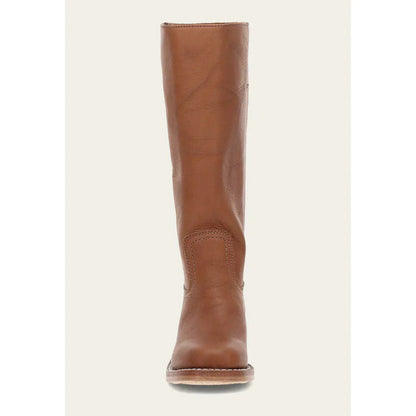 Valeria - Botas altas de cuero marrón con tacón bajo mujer