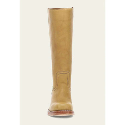 Valeria - Botas altas de cuero marrón con tacón bajo mujer