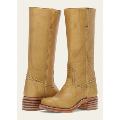 Valeria - Botas altas de cuero marrón con tacón bajo mujer