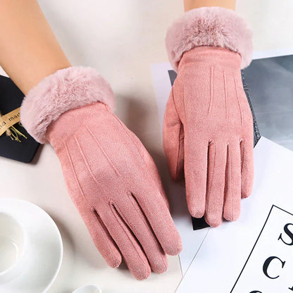 Lucía – Guantes de invierno con forro de felpa para mujer