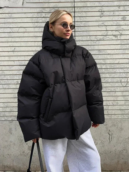 Lucia - Chaqueta algodón acolchada larga con capucha mujer