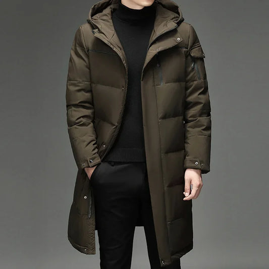 Martín - abrigo largo acolchado para hombre con capucha invierno