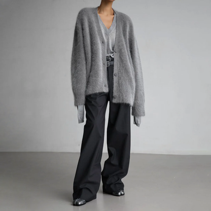 Isidora - Cárdigan cashmere de punto suave mujer oversize