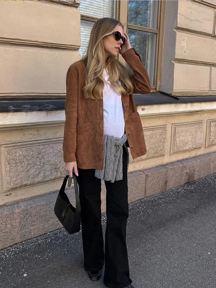 Nidia | Chaqueta marrón elegante para mujer