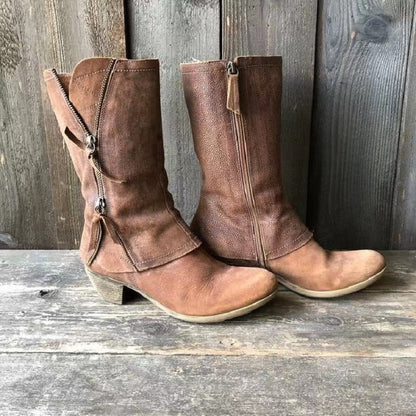 Sienna – Botas Vaqueras Cowboy con Cremallera y Estilo Vintage