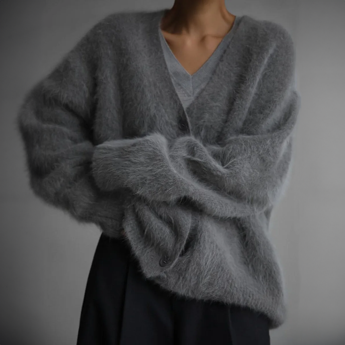 Isidora - Cárdigan cashmere de punto suave mujer oversize