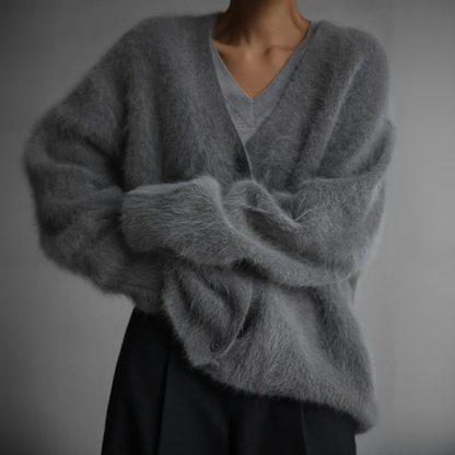 Isidora - Cárdigan cashmere de punto suave mujer oversize