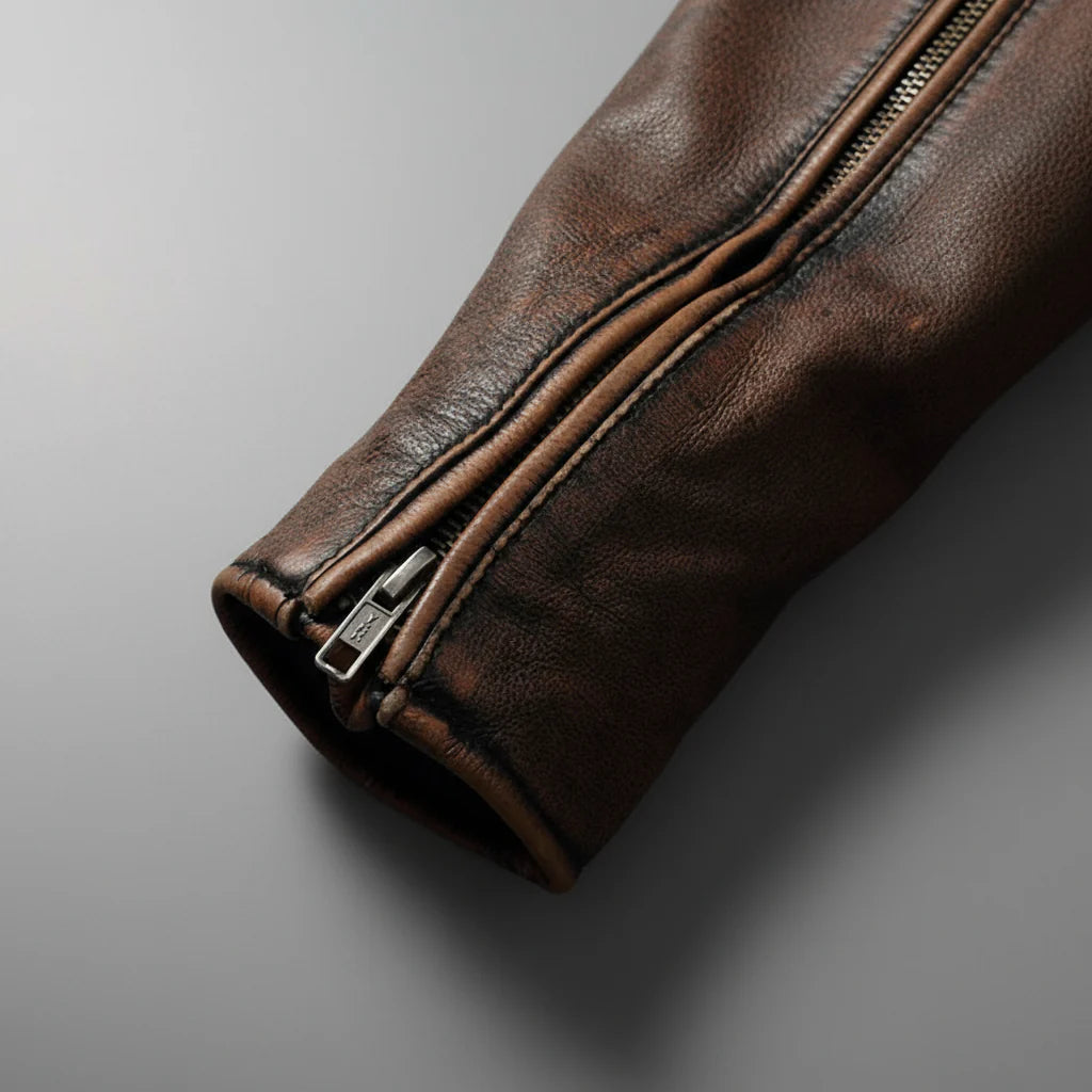 Marek – Chaqueta biker de piel sintética para hombre