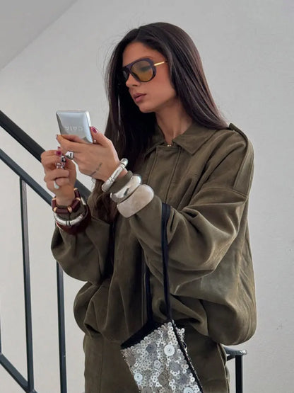 Amaya – Chaqueta corta de mujer con efecto ante