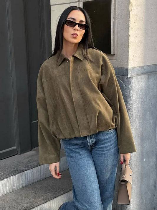 Amaya – Chaqueta corta de mujer con efecto ante