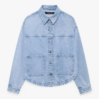 Isabel – Sobrecamisa de Algodón con Bolsillos Frontales para Mujer