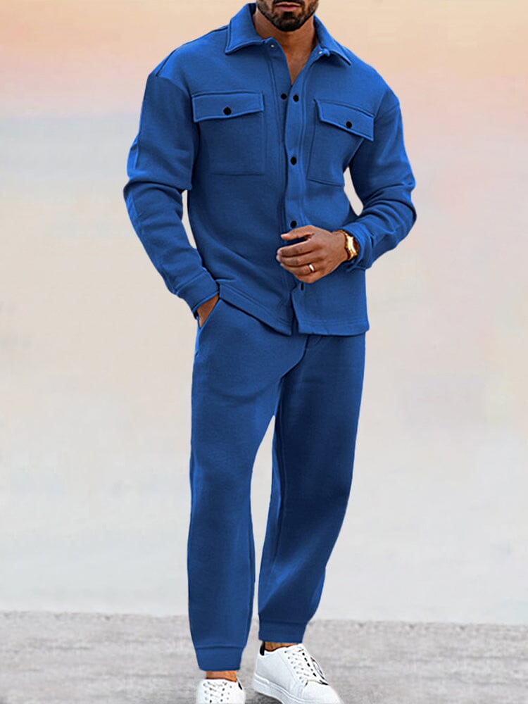 Athleisure 2-Piece Suede Set Sports Set coofandy 