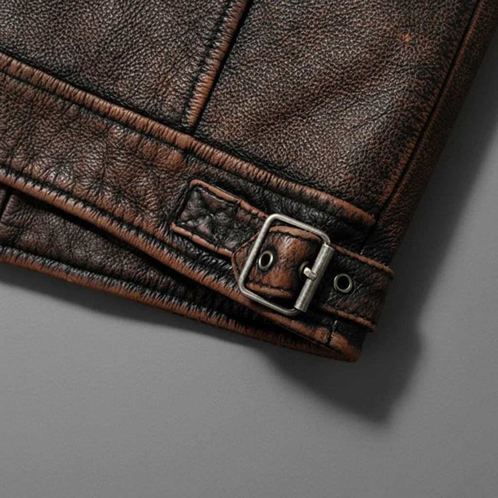 Marek – Chaqueta biker de piel sintética para hombre