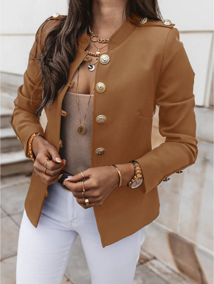 Samira - Chaqueta entallada para mujer con cuello redondo