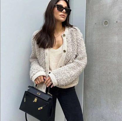 Clara - Chaqueta corta de borreguito mujer