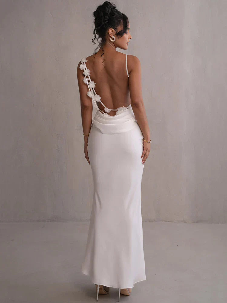 Renata - Vestido largo de fiesta espalda descubierta mujer