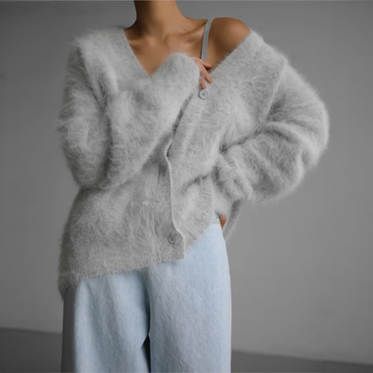 Isidora - Cárdigan cashmere de punto suave mujer oversize