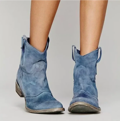 Ardena – Botas cowboy cortas en ante envejecido