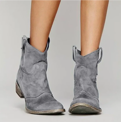 Ardena – Botas cowboy cortas en ante envejecido