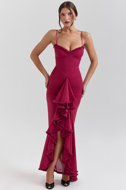 Adriana - Vestido largo con abertura frontal mujer