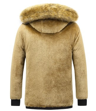 Alejandro – Parka acolchada con capucha de pelo sintético para hombre