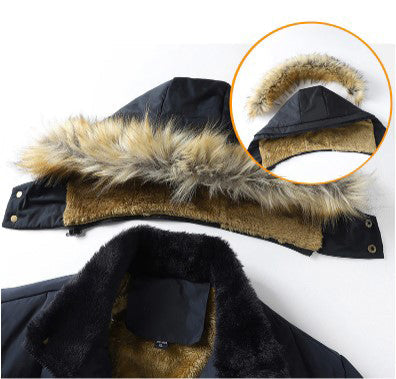 Alejandro – Parka acolchada con capucha de pelo sintético para hombre