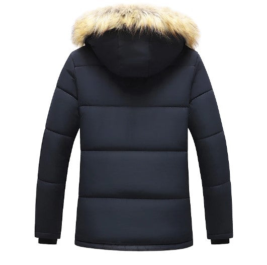 Alejandro – Parka acolchada con capucha de pelo sintético para hombre