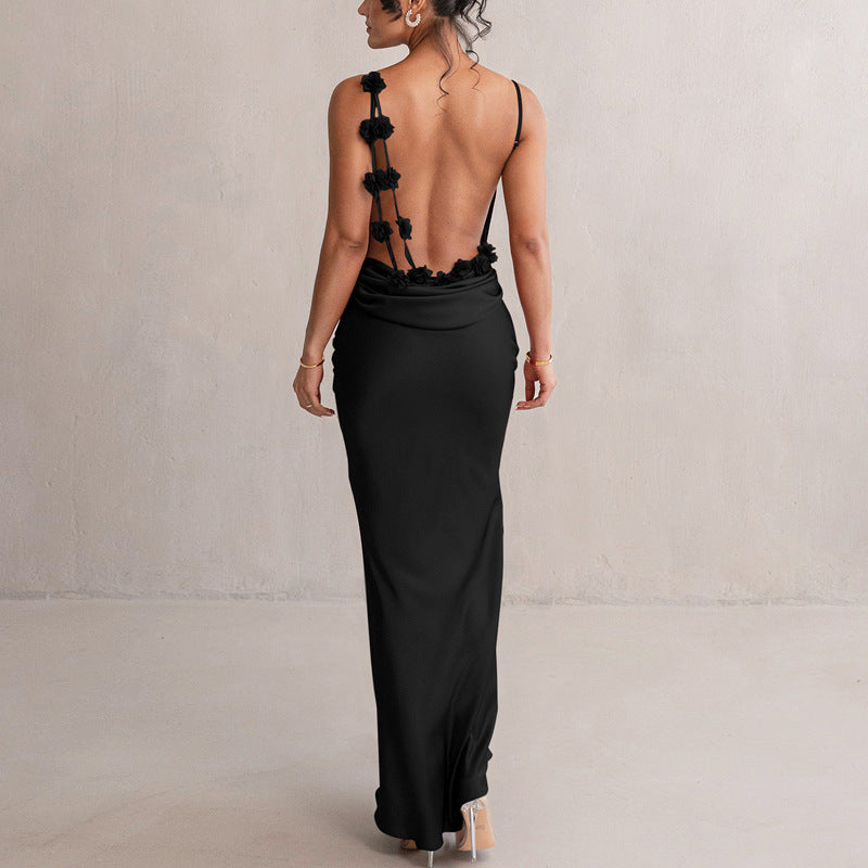 Renata - Vestido largo de fiesta espalda descubierta mujer