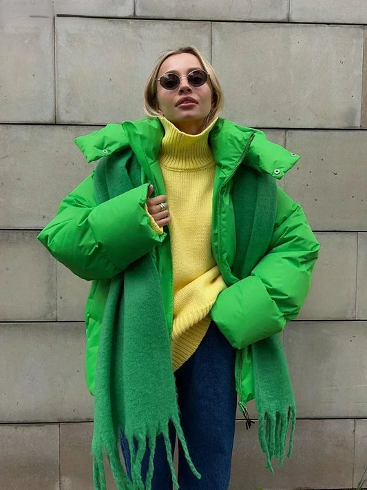 Lucia - Chaqueta algodón acolchada larga con capucha mujer