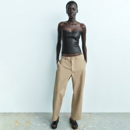Marina – Top Bandeau Femenino de Brillo Metálico