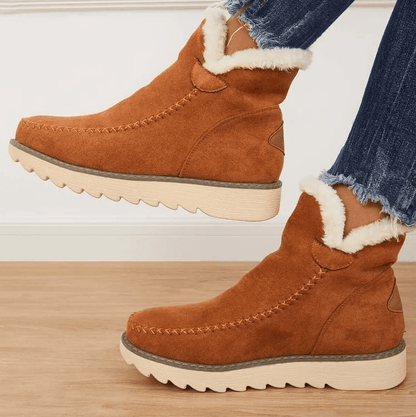 Lucía – Botines de Ante con Forro de Borreguito para Mujer