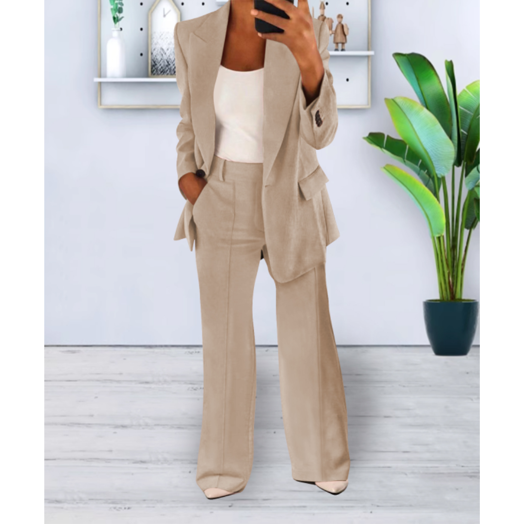 Katharina – Traje de dos piezas con blazer y pantalón recto