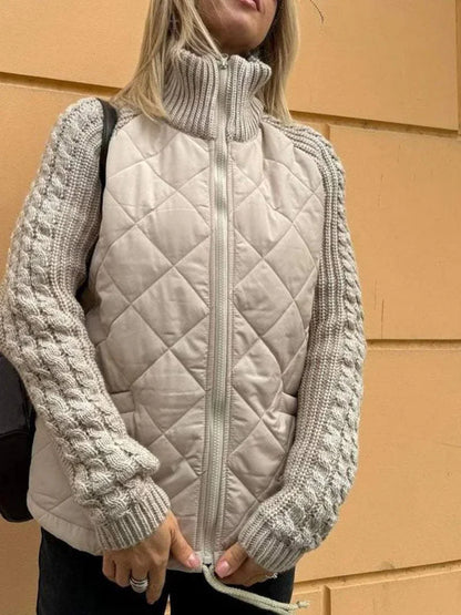 Irene – Chaqueta Combinada de Punto y Acolchado para Mujer