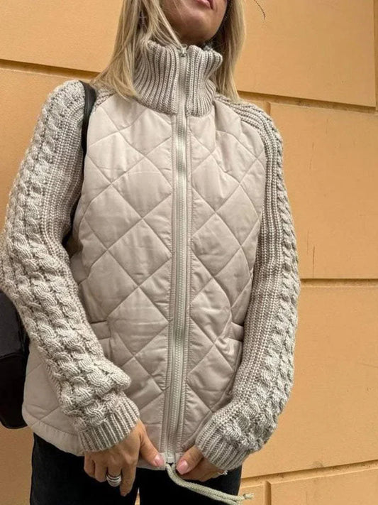 Irene – Chaqueta Combinada de Punto y Acolchado para Mujer
