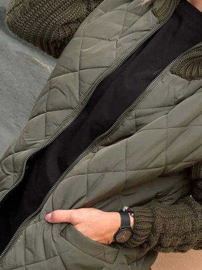 Irene – Chaqueta Combinada de Punto y Acolchado para Mujer