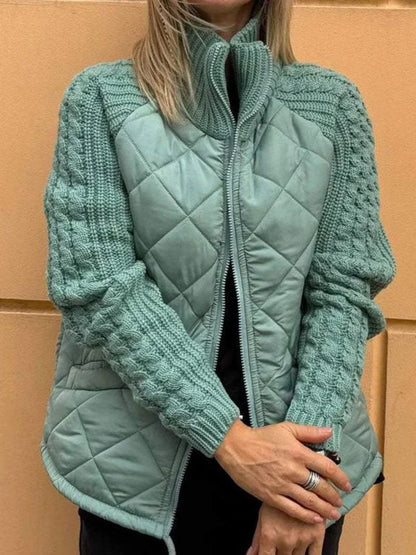 Irene – Chaqueta Combinada de Punto y Acolchado para Mujer