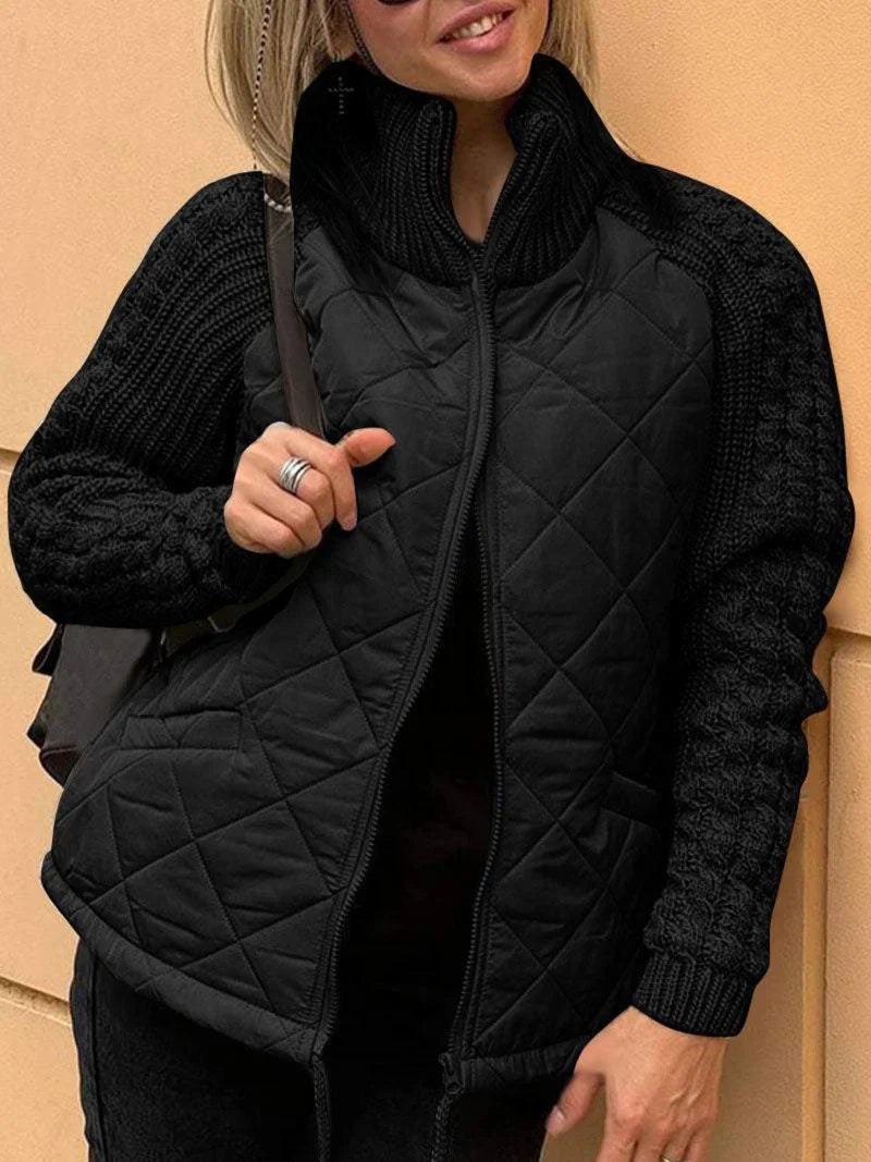 Irene – Chaqueta Combinada de Punto y Acolchado para Mujer