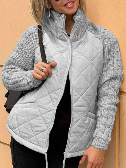 Irene – Chaqueta Combinada de Punto y Acolchado para Mujer