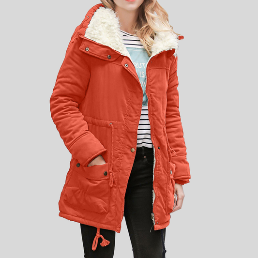Isabel - Parka con forro de borreguito y bolsillos mujer