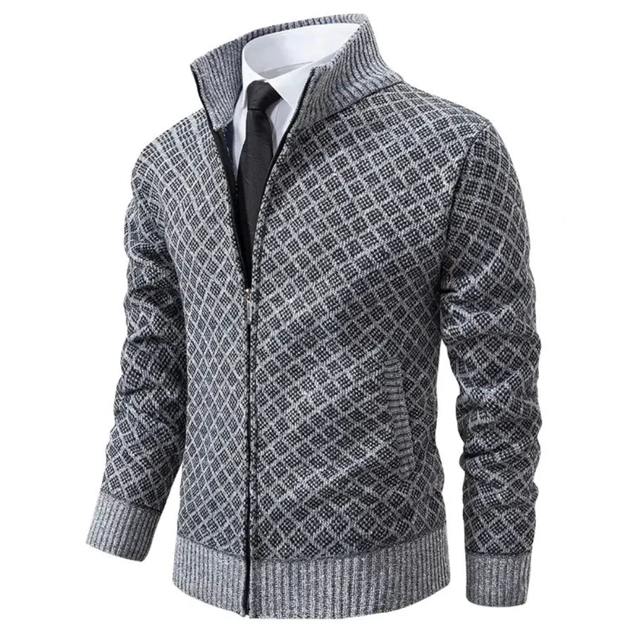 Adam – Chaqueta de Punto Jacquard con Cremallera para Hombre