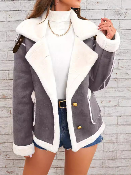 Elsa – Chaqueta algodón corta borreguito mujer