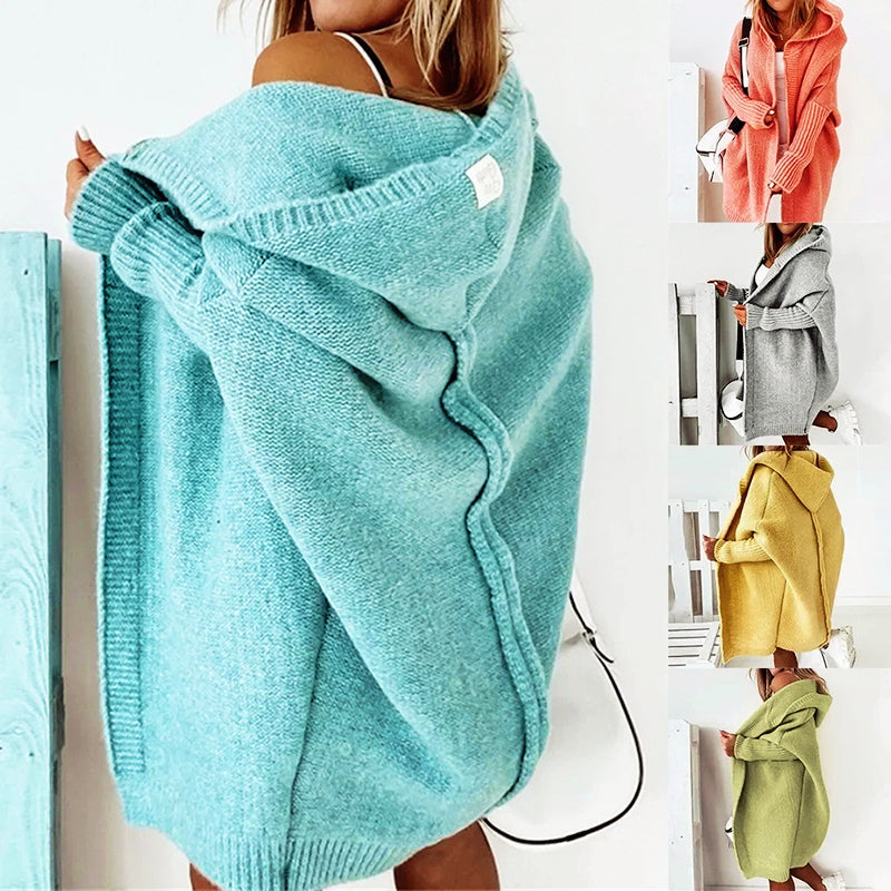 Lena – Cárdigan largo de punto suave para mujer