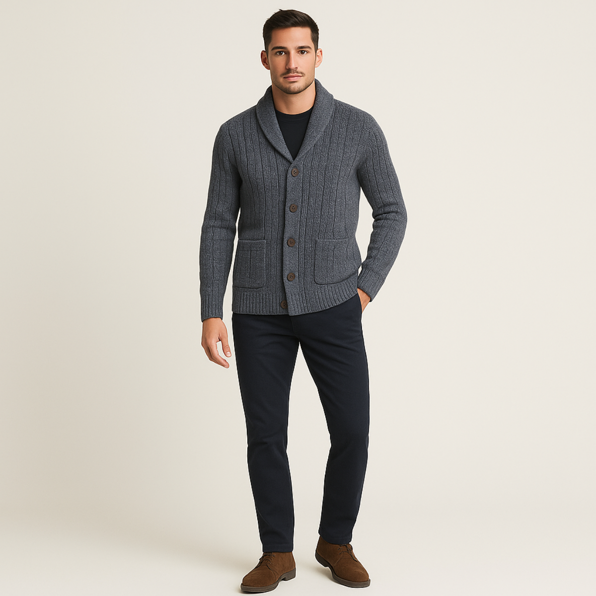 Tomás – Cárdigan de punto trenzado para hombre