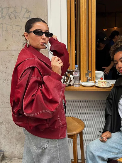 Mila – Chaqueta oversize para mujer con cremallera