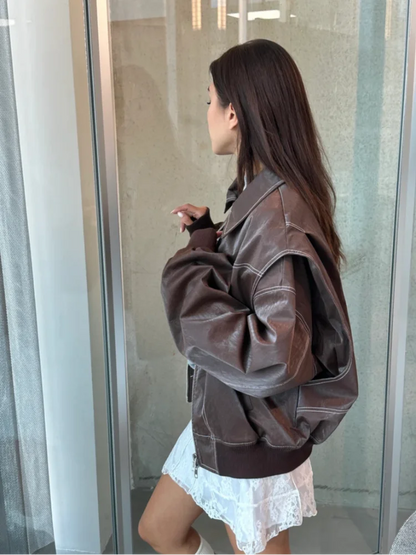 Mila – Chaqueta oversize para mujer con cremallera